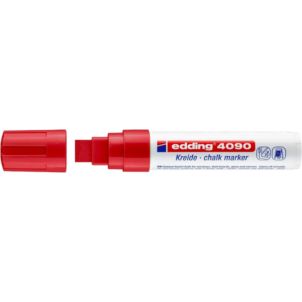 Marker kredowy Edding 4090 końcówka ścięta 4-15mm czerwony