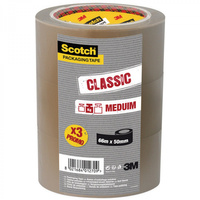 Taśma pakowa Scotch Hot-Melt 50mm x 66m brązowa 3 sztuki