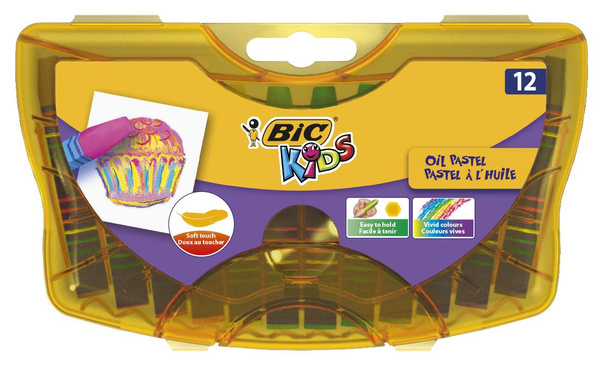 Pastele olejne Bic 12 kolorów etui plastikowe