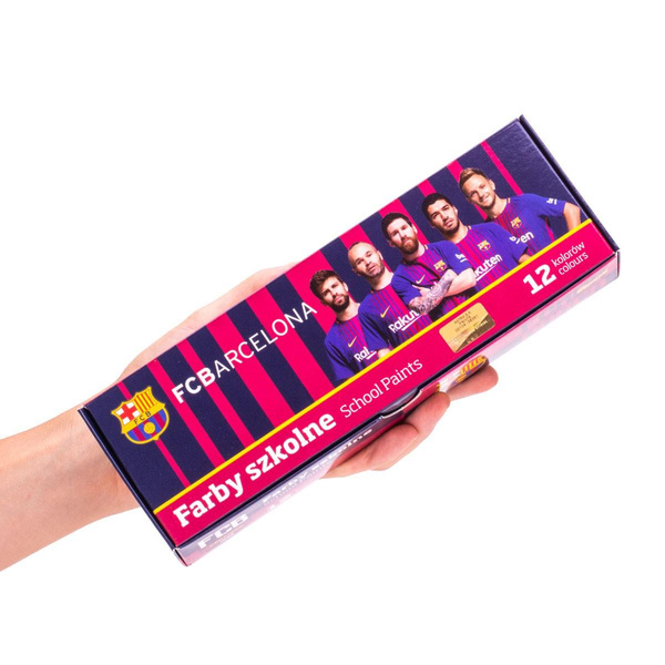 Farby plakatowe 12 kolorów 20ml FC Barcelona