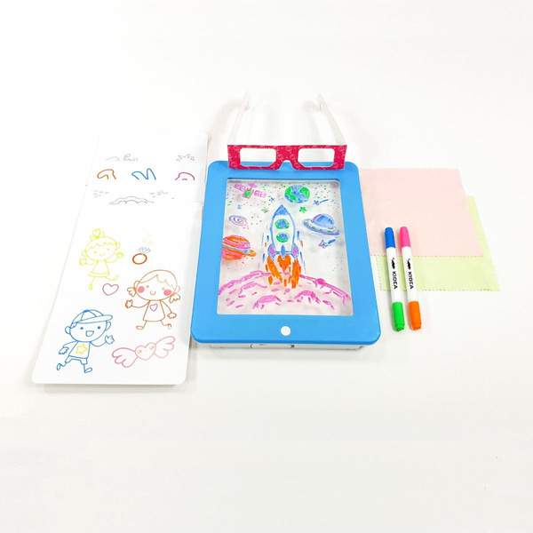 Tablica magiczna neonowa 3D Led Kidea Derform niebieska