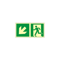 Znak TDC Kierunek do wyjścia ewakuacyjnego w dół w lewo 1