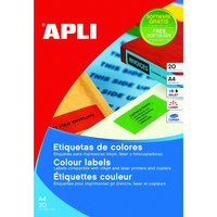 Etykiety samoprzylepne Apli kolorowe A4 70x37mm zielone
