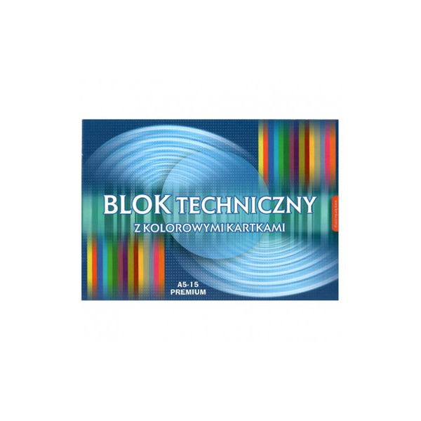 Blok techniczny kolorowy A5 170g 15 kartek Kreska