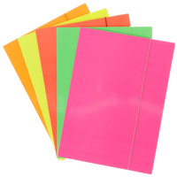 Teczka z gumką Kreska A4 lakierowana fluo