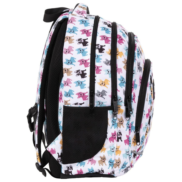 Plecak szkolny BackUp 4 biały w pieski Model A08