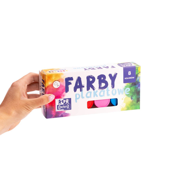 Farby plakatowe 8 kolorów 20ml Oxford