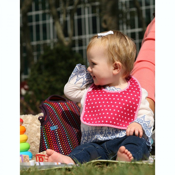Śliniak dla dzieci Baby Pink Mini Dots 2 sztuki