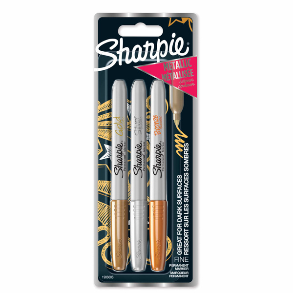 Markery permanentne metaliczne Sharpie Fine 3 kolory