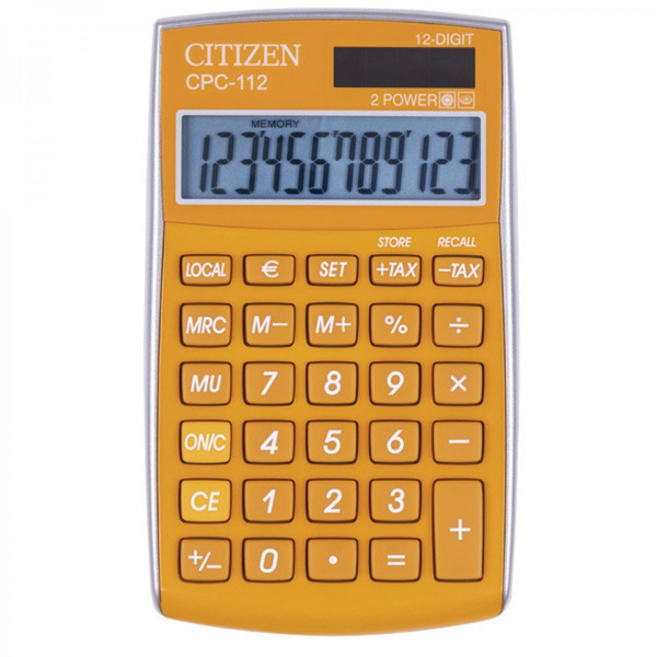 Kalkulator biurowy Citizen CPC-112 pomarańczowy