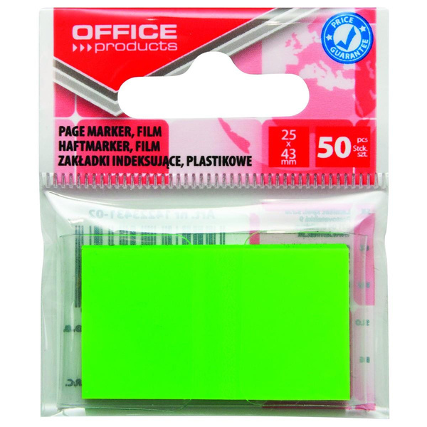 Zakładki indeksujące Office Products zielone 25x43mm