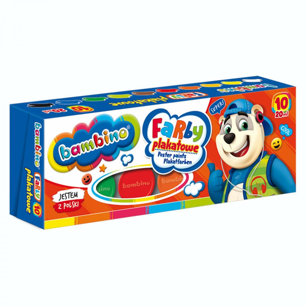 Farby plakatowe 10 kolorów 20ml Bambino