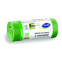 Worki na śmieci z uszami Stella do segregacji szkła 35l