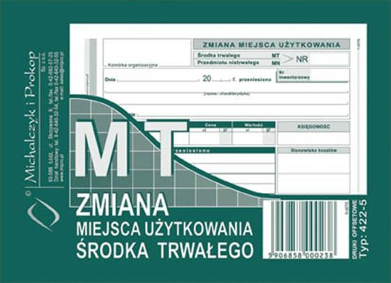 MT Zmiana miejsca użytkowania środka trwałego A6