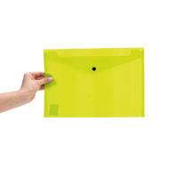 Teczka kopertowa  A4 PP neonowa żółta