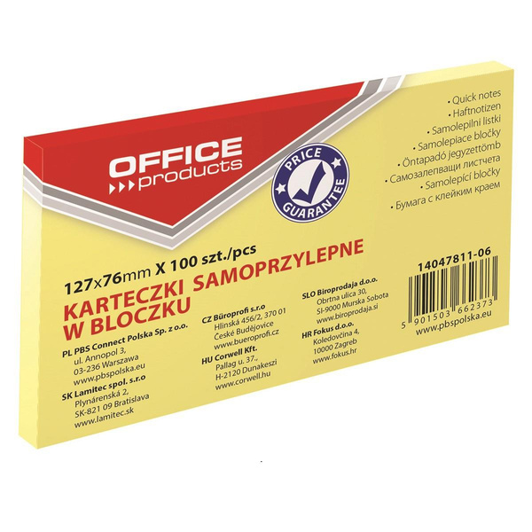 Karteczki samoprzylepne 127x76mm Office Products