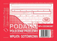 Podatki Polecenie przelewu-wpłata gotówkowa 4 odcinkowe A6 oryginał + 3 kopie