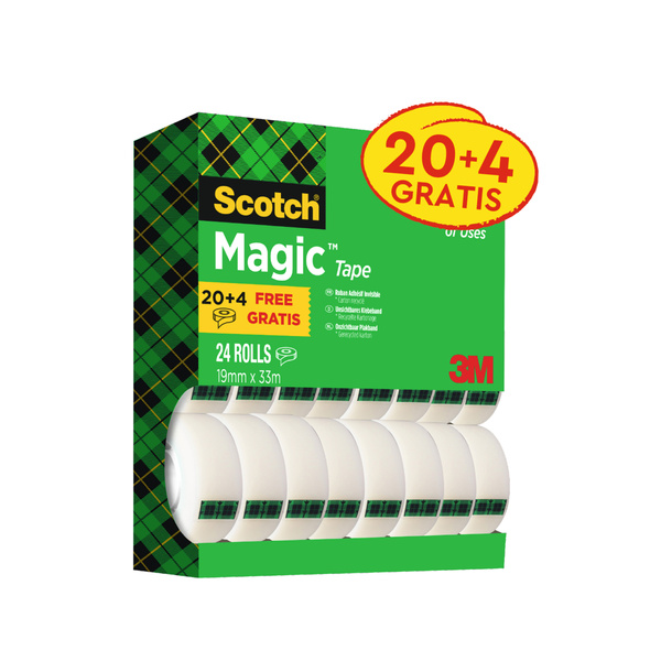 Taśma klejąca matowa Scotch Magic 19mm x 33m 24 sztuki