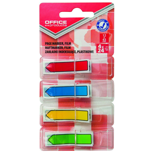 Zakładki indeksujące Office Products PP strzałki 12x43mm
