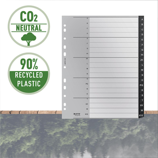 Przekładki do segregatora neutralne pod względem emisji CO2 Leitz Recycle A-Z A4