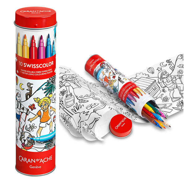 Flamastry akwarelowe w metalowej tubie Caran D'ache Swisscolor 10 kolorów