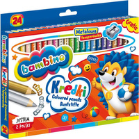 Kredki Bambino 24 kolory w drewnie z temperówką