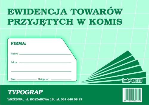 Ewidencja towarów przyjętych w komis A5