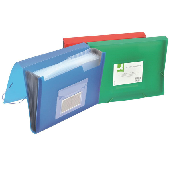 Teczka harmonijkowa Q-Connect A4 z gumką - 12 przegród  zielony