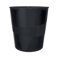 Kosz biurowy 15l Leitz Wow metalik czarny