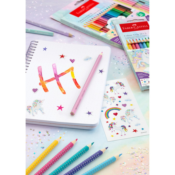 Kredki Faber Castell Grip 2001 Unicorn z naklejkami 24 kolory