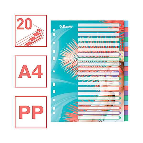 Przekładki do segregatora A4 PP 1-20 Esselte Colour'Breeze