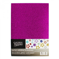 Karton ozdobny brokatowy A4 liliowy