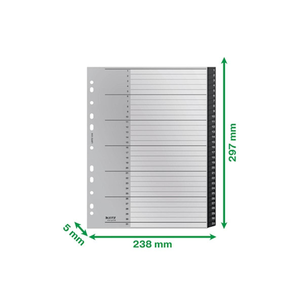 Przekładki do segregatora neutralne pod względem emisji CO2 Leitz Recycle 1-31 A4