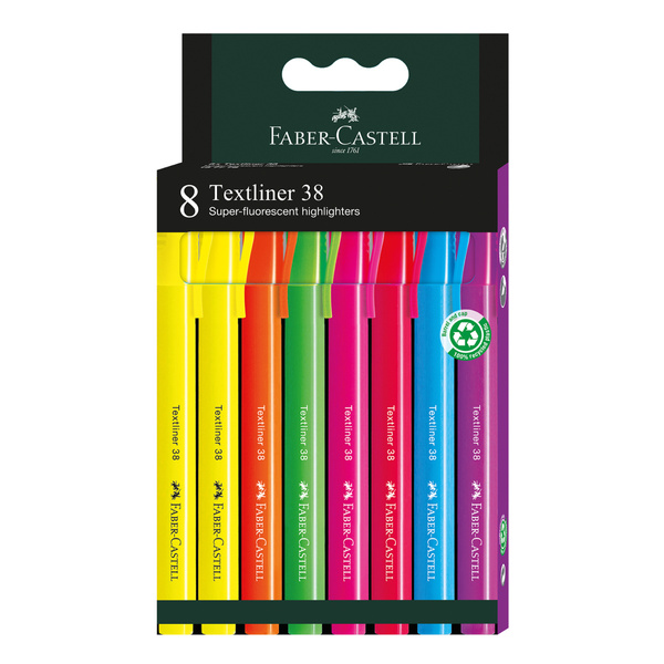 Zakreślacze Faber Castell 38 8 kolorów