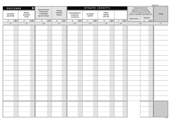 Podatkowa księga przychodów i rozchodów A4 (96 stron)
