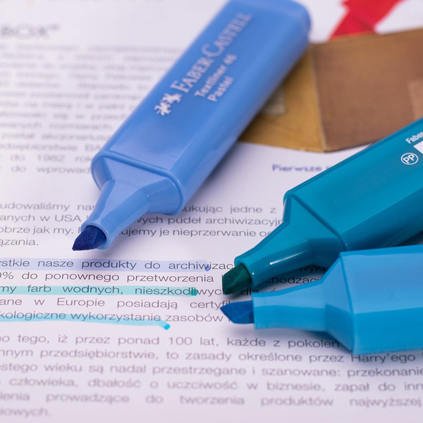 Zakreślacze pastelowe Faber Castell Textliner 1546 4 sztuki