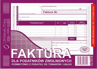 Faktura dla podatników zwolnionych podmiotowo z podatku od towarów i usług