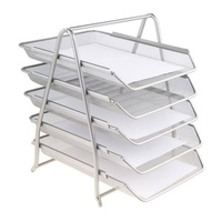 Szuflady na dokumenty A4 metalowe 5 szt srebrny