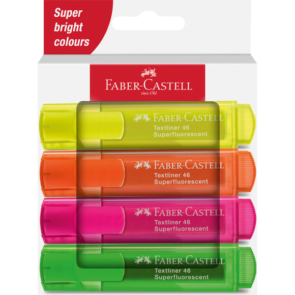 Zakreślacz neonowy Faber Castell 1546 4 kolory