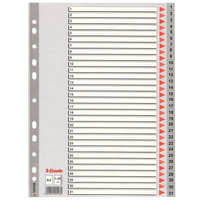 Przekładki do segregatora A4 PP 1-31 maxi szare Esselte