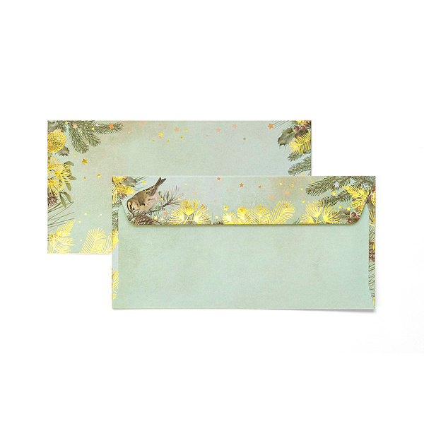 Koperty ozdobne DL Millenium złote święta 10 sztuk 120g