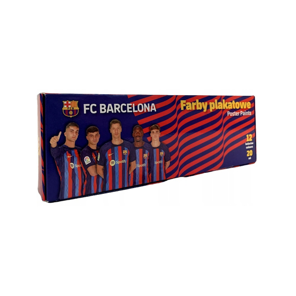 Farby plakatowe 12 kolorów 20ml FC Barcelona