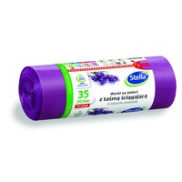 Worki na śmieci Stella z taśmą lawendowe 35l LDPE