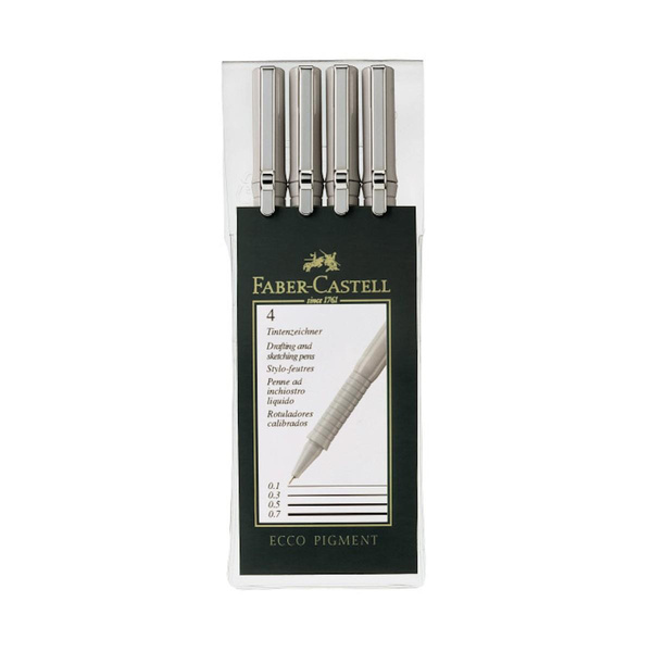 Cienkopis Faber Castell Ecco Pigment 4 sztuki mix