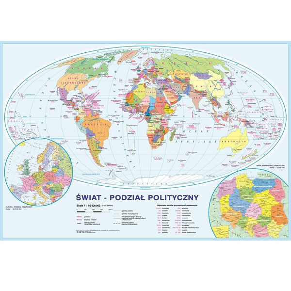 Podkładka na biurko Mapa Świata dwustronna