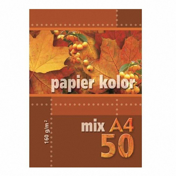 Papier ksero Kreska A4 160g mix kolorów 50 arkuszy