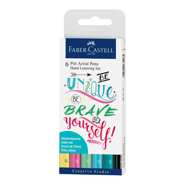 Zestaw pisaków Pitt Artist Pen Hand Lettering Faber Castell 6 odcieni pastelowych