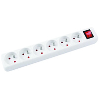 Przedłużacz Office Products 6 gniazd 3m z uziemieniem i wyłącznikiem