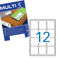 Etykiety samoprzylepne Multi 3 uniwersalne białe 63.5x72mm