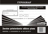 Zwrotne potwierdzenie odbioru pisma A6